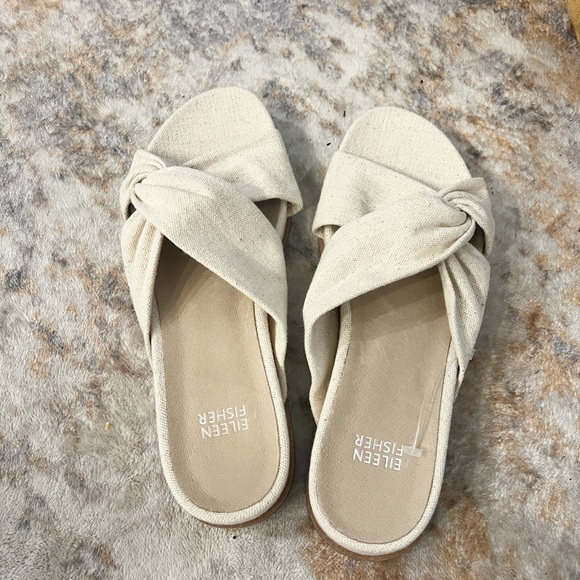 NWOB Eileen Fisher Dello Linen Wedge Sandal - Picture 5 of 6